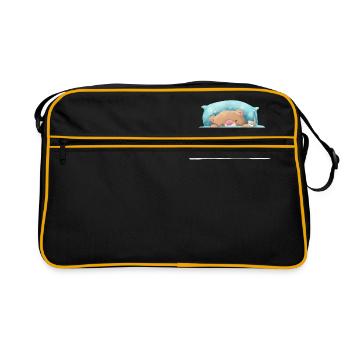 Teddy Bear is sleeping - Retro Bag - black/gold - Front