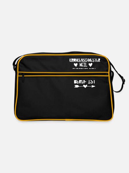 Nurse - Retro Tasche - Schwarz/Gold - Vorne