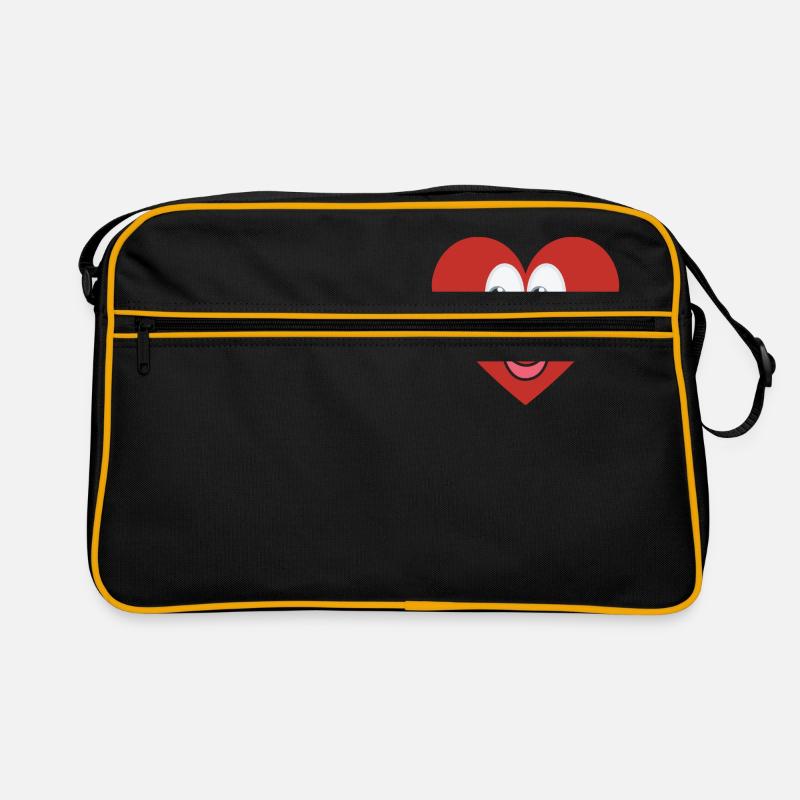 Liebesherz - Retro Tasche - Schwarz/Gold