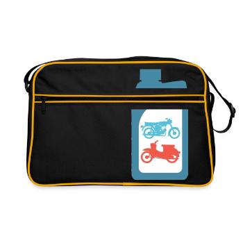 Conception à deux temps de mélange d'essence Simson DDR Schwalbe S51 - Sac Retro - noir/or - Devant