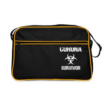 Corona survivant virus sarcasme de la grippe - Sac Retro - noir/or - Devant