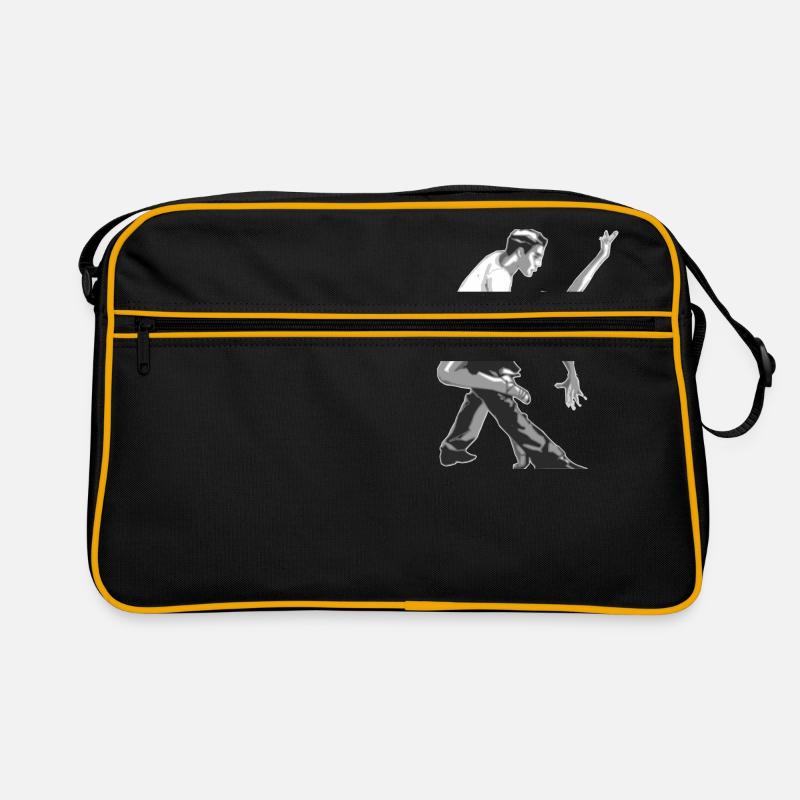 Danseurs et danseuse cadeau de danse salsa - Sac Retro - noir/or