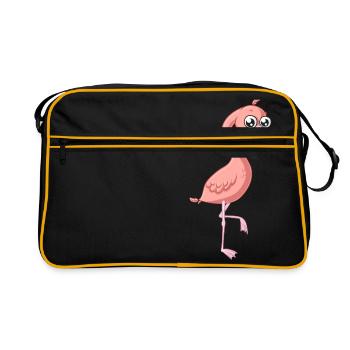 Flamant comique doux - Sac Retro - noir/or - Devant