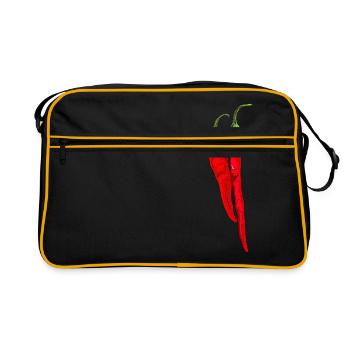Chili Piment Piment Piment Poivre Paprika Nourriture épicée - Sac Retro - noir/or - Devant