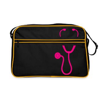 Infirmière Médecin Infirmière Hôpital - Sac Retro - noir/or - Devant