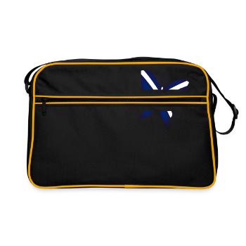Schottischer Schmetterling - Retro Tasche - Schwarz/Gold - Vorne