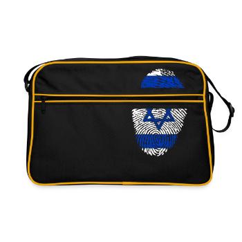 fingerprint i love wurzeln israel - Retro Tasche - Schwarz/Gold - Vorne