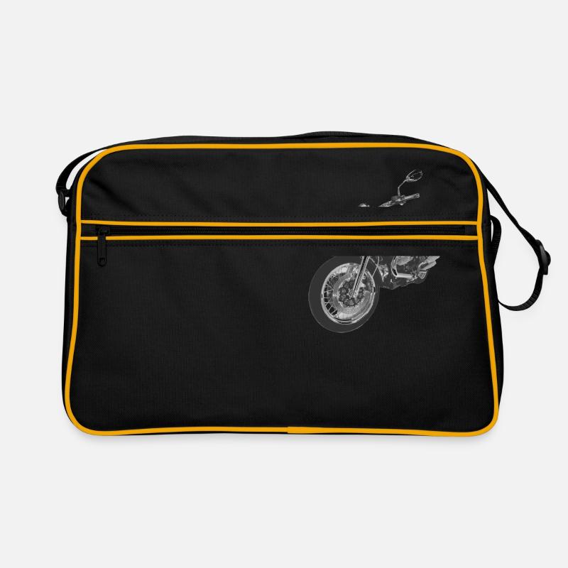 Motorrad - Retro Tasche - Schwarz/Gold