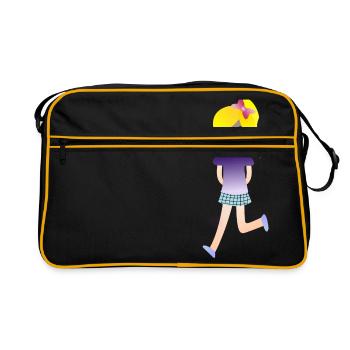 runner running run jogging jogging sprinter45 - Retro Bag - black/gold - Front