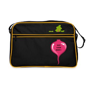 EAT YOUR BEET! - Retro Bag - black/gold - Front