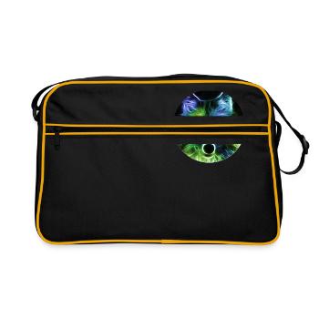 Les loups ont un instinct puissant et une intelligence élevée - Sac Retro - noir/or - Devant