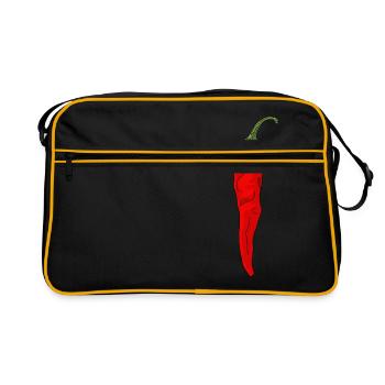 Chili Piment Piment Piment Poivre Paprika Nourriture épicée - Sac Retro - noir/or - Devant