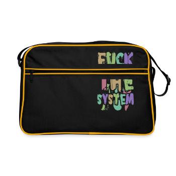 Fuck the System - Retro Tasche - Schwarz/Gold - Vorne
