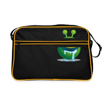 monstre vert - Sac Retro - noir/or - Devant