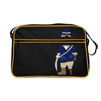 Piraten | Pirat | Holzbein Augenklappe Seeräuber - Retro Tasche - Schwarz/Gold - Vorne