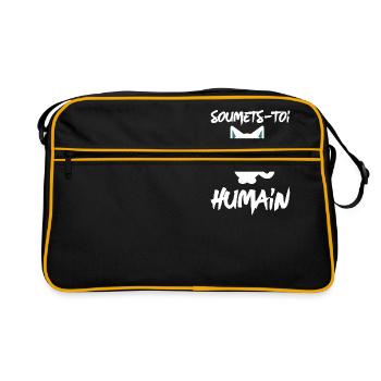 "Soumets-Toi Humain" - Sac Retro - noir/or - Devant