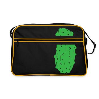 Gurke Gurken Team Lieblingsgurke Chef Veggie 1c - Retro Tasche - Schwarz/Gold - Vorne