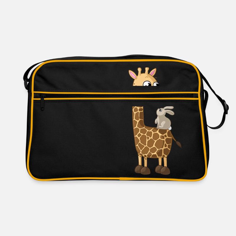 Glückliche Comic Giraffe Retro Tasche
