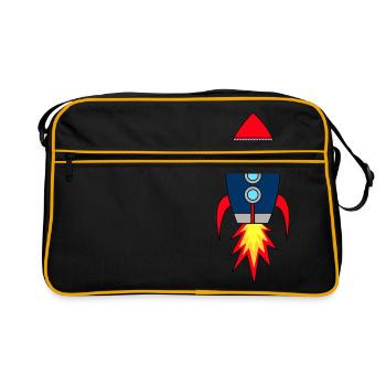 Rocketman * rocket launch - Retro Bag - black/gold - Front