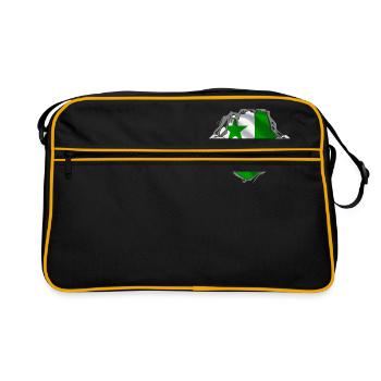 L'espéranto est la langue de l'amitié. - Sac Retro - noir/or - Devant