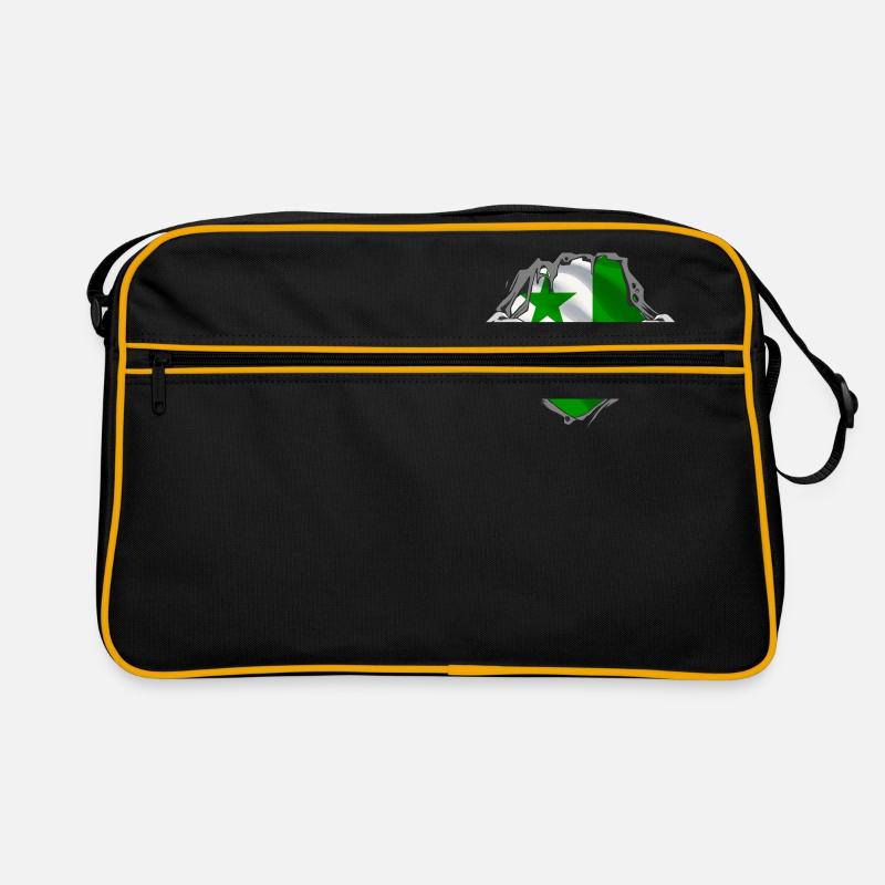 Esperanto ist die Sprache der Freundschaft. - Retro Tasche - Schwarz/Gold