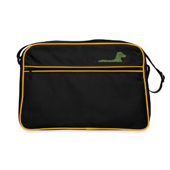 Grasdaggl typisch schwäbisches Schempfword - Retro Tasche - Schwarz/Gold - Vorne