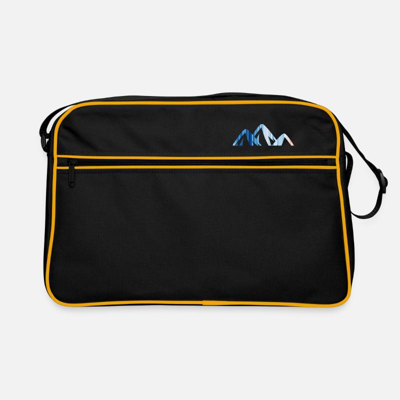Berge - Gebirge - Warming Stripes - Klimawandel - Retro Tasche - Schwarz/Gold