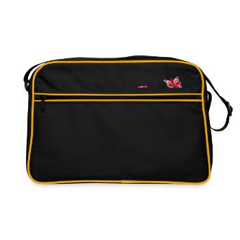 Florence - texte avec lis et papillon - Sac Retro - noir/or - Devant