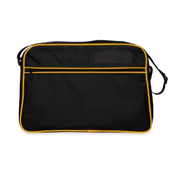 Background Crocodile and Kareta - Retro Tasche - Schwarz/Gold - Vorne