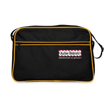 Außer Betrieb Geduldsfaden gerissen - Retro Tasche - Schwarz/Gold - Vorne