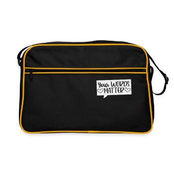 Sprachpathologe Logopäde Logopädie - Retro Tasche - Schwarz/Gold - Vorne