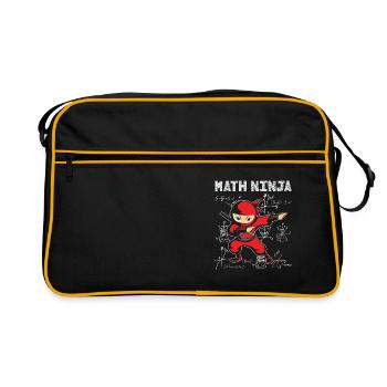 Math Ninja Mathematics Mathematician Teacher - Retro Bag - black/gold - Front