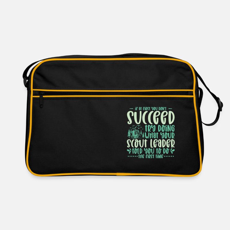 If At First You Don't Succeed Scout Leader Camping - Retro Bag - black/gold