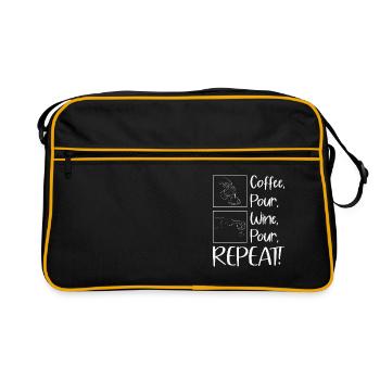 Coffee Wine Drinking Alcohol Coffee Enthusiast - Retro Bag - black/gold - Front