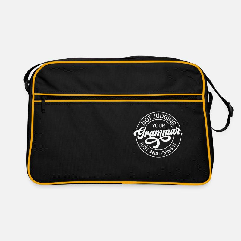 Englisch Grammatik Polizei Lehrer Student Retro Tasche