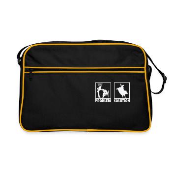 Bull riding Bull rider Rodeo Statement Problem - Retro Bag - black/gold - Front