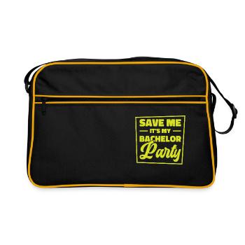 Junggeselle trinkt Bräutigam Junggesellenabschied - Retro Tasche - Schwarz/Gold - Vorne