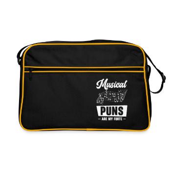 Musique Forte Jeu de mots musical Musiciens - Sac Retro - noir/or - Devant