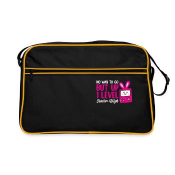 Teens Back to School No Way to Go Up One Level - Retro Tasche - Schwarz/Gold - Vorne