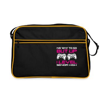Teens Back to School No Way to Go Up One Level - Retro Tasche - Schwarz/Gold - Vorne