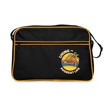 Remorqueur Pug Boat Life Sailing Pug Owner Boat - Sac Retro - noir/or - Devant