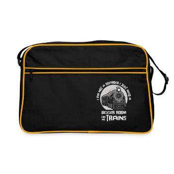 Train Model Railroad Builder Locomotive Train Fan - Retro Bag - black/gold - Front