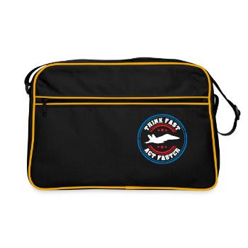 Jet Fighter Pilot Think Fast Act Faster Aviation - Retro Bag - black/gold - Front