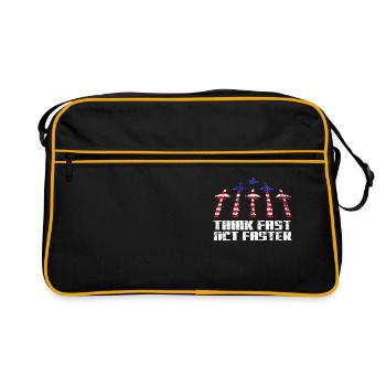 Jet Fighter Pilot Think Fast Act Faster Aviation - Retro Bag - black/gold - Front