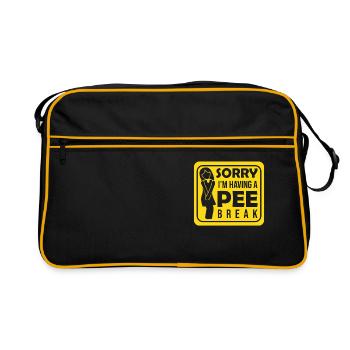 Pregnancy Funny Announcement I'm Having a Pee - Retro Bag - black/gold - Front