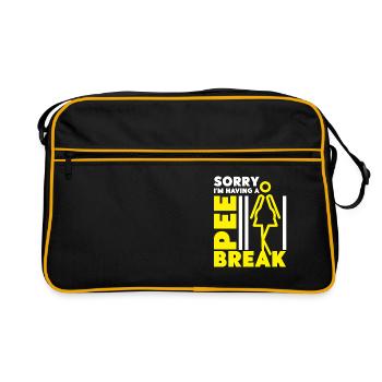 Pregnancy Funny Announcement I'm Having a Pee - Retro Bag - black/gold - Front