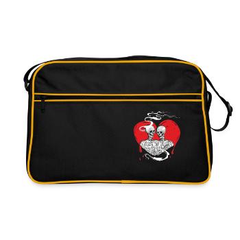 Till Death Midnight Lovers Gothic Skull Bones - Retro Bag - black/gold - Front