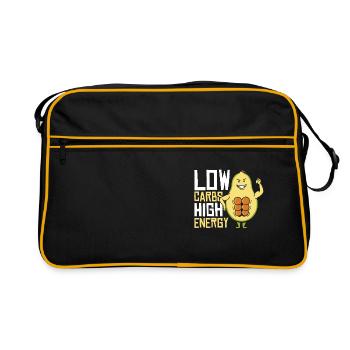 Keto-Diätassistent Low Carb Lebensmittel - Retro Tasche - Schwarz/Gold - Vorne