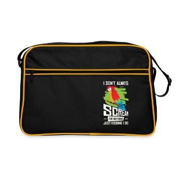 Macaw Parrot Bird Macaw Lover Tropical Zoo Animal - Retro Bag - black/gold - Front