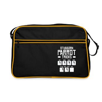 Macaw Birdnerd Pet Tricks Stubborn Parrot - Retro Bag - black/gold - Front